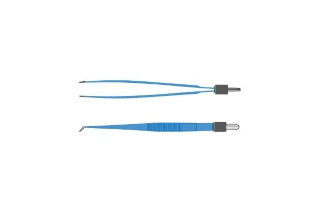 Bipolar Forceps, Angled, Fine Tip