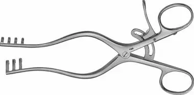 Retractor de Weitlaner Autostático, 165 mm, Puntas Romas 3x4