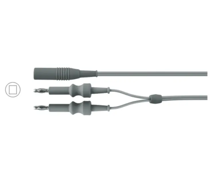 Silicone Bipolar Cable Reusable – European Flat Plug / 4 mm Banana Connectors