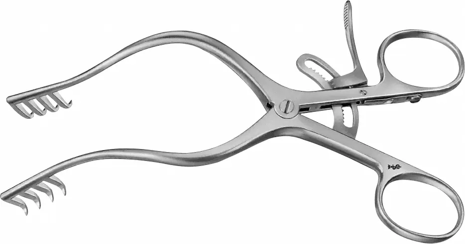 MOLLISON Retractor (Self-Retaining), 150 mm, 4x4 Sharp Prongs