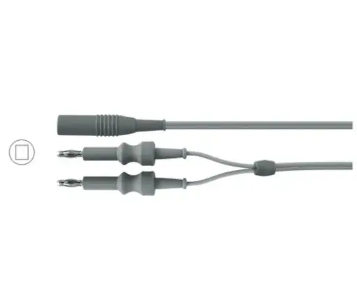 Silicone Bipolar Cable Reusable – European Flat Plug / 4 mm Banana Connectors