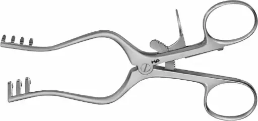 WEITLANER Retractor (Self-Retaining), 130 mm, 3x4 Blunt Prongs