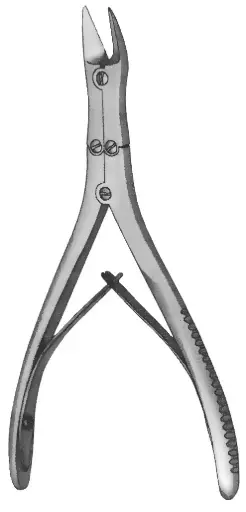 Pinza Ósea McIndoe 7″ Angulada Delicada, Doble Acción